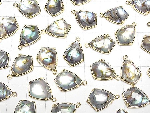 【動画】アバロンシェル×クリスタルAAA 枠留めマーキスカット16×12mm 18KGP製 1個 サムネイル4