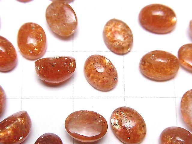【動画】宝石質サンストーンAAA オーバル カボション8×6mm 2個 サムネイル2