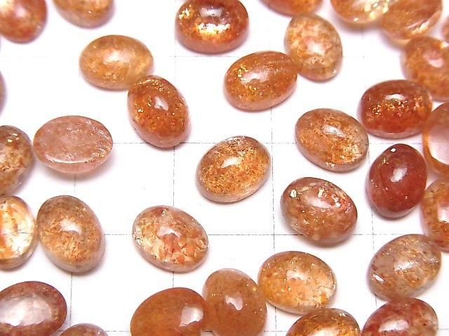【動画】宝石質サンストーンAAA オーバル カボション8×6mm 2個 サムネイル3