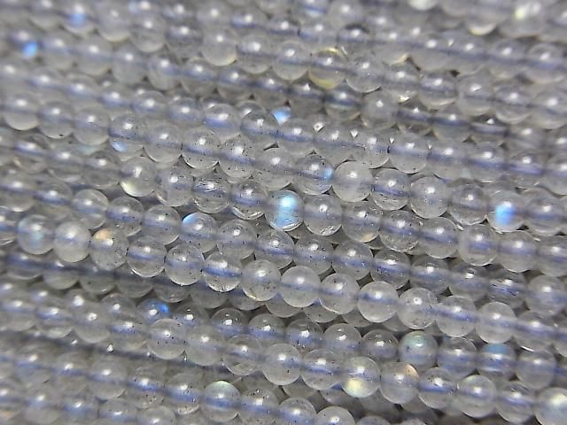 【動画】宝石質ラブラドライトAAA 極小ラウンド2mm 1連(約38cm)の画像
