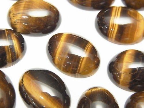 イエロータイガーアイAA++ オーバル カボション16×12mm 2個の画像