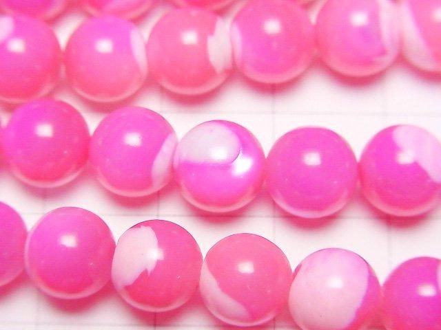 【動画】マザーオブパール フューシャピンク ラウンド8mm 1連(約38cm) サムネイル2