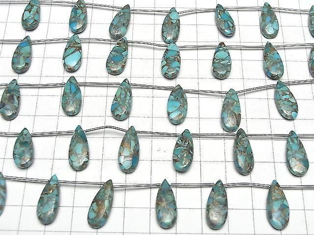 【動画】ブルーコッパーターコイズAAA ペアシェイプ(プレーン)20×8mm 1連(6粒) サムネイル4
