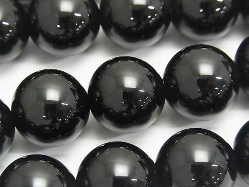 チベット産モリオン(黒水晶)AAA ラウンド16mm 1/4連~1連(約36cm)の画像