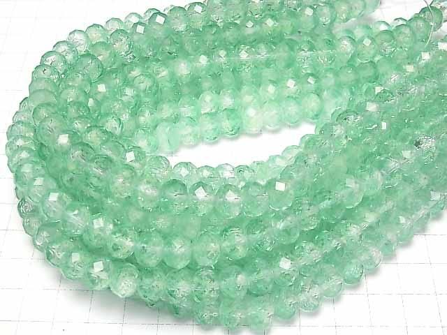 【動画】とんぼ玉 ボタンカット10×10×7mm 【ライトグリーン/蓄光タイプ】 半連/1連(約34cm) サムネイル4