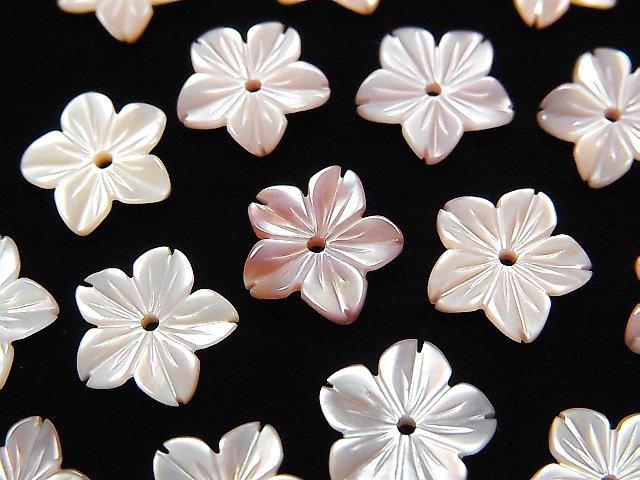 【動画】高品質ピンクシェルAAA フラワー 【6mm】【8mm】【10mm】【12mm】【14mm】 中央穴 3枚の画像
