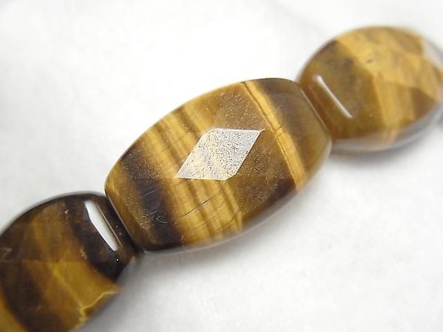 【動画】イエロータイガーアイAAA- 2つ穴横長レクタングル22×14×8mm 1連(バングルブレス) サムネイル2