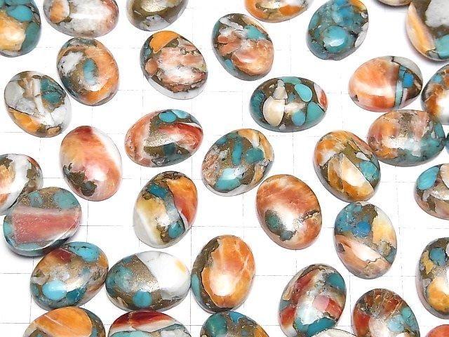 【動画】オイスターカッパーターコイズAAA オーバル カボション16×12mm 2個 サムネイル4