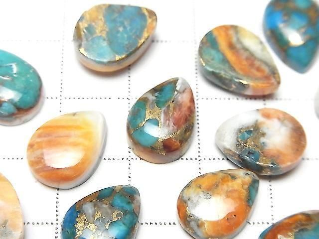【動画】オイスターカッパーターコイズ ペアシェイプ カボション14×10mm 2個 サムネイル2