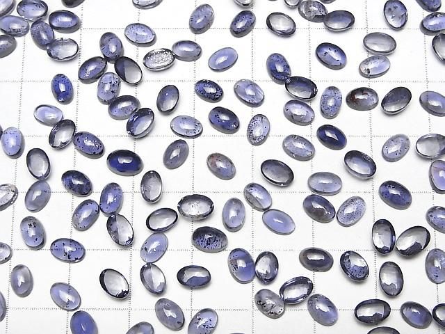 【動画】宝石質アイオライトAAA オーバル カボション6×4mm 5個 サムネイル4