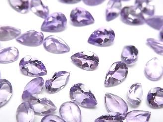 宝石質アメジストAAA ルース ペアシェイプファセットカット6×4mm10粒