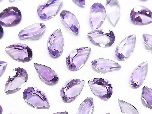 【動画】宝石質アメジストAAA ルース ペアシェイプファセットカット9×6mm 5粒の画像