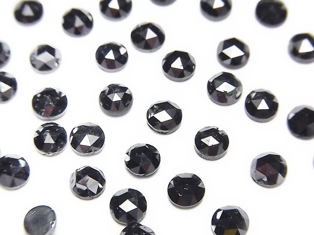 ブラックダイヤモンド ラウンド ローズカット4×4×2mm 1粒｜天然石 