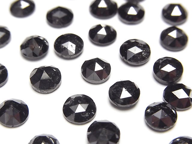 ブラックダイヤモンド ラウンド ローズカット6×6×2.5mm 1粒3