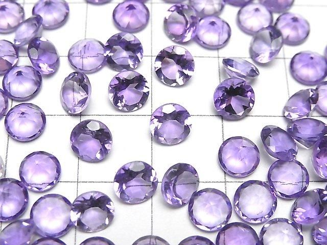 【動画】宝石質アメジストAAA ルース ラウンドファセットカット6×6mm 5粒 サムネイル3