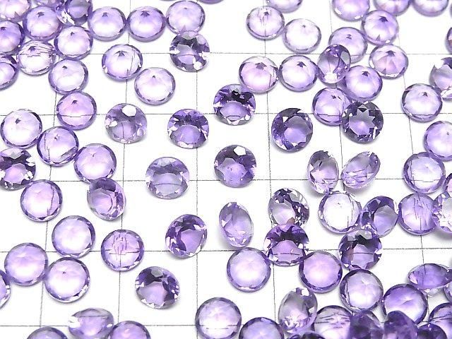 【動画】宝石質アメジストAAA ルース ラウンドファセットカット6×6mm 5粒 サムネイル4