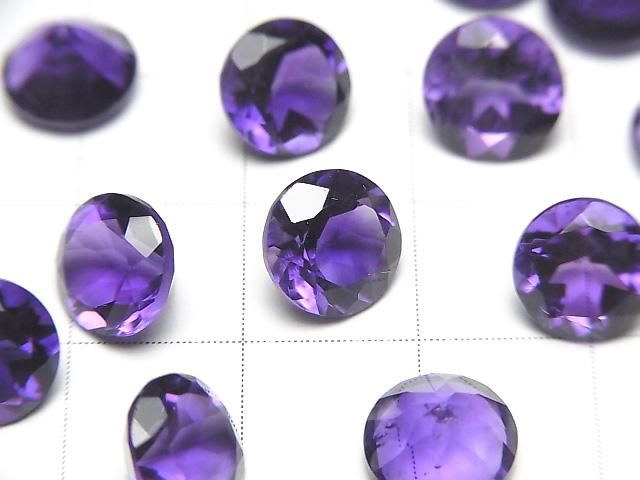 【動画】宝石質アメジストAAA ルース ラウンドファセットカット8×8mm 3粒 サムネイル2