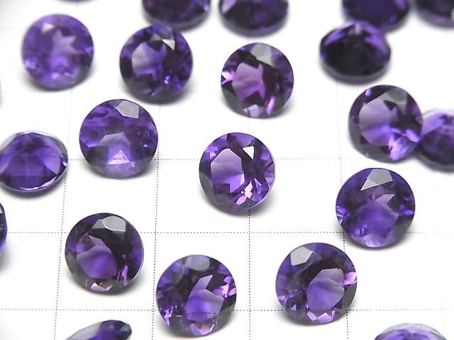 【動画】宝石質アメジストAAA ルース ラウンドファセットカット8×8mm 3粒 サムネイル3