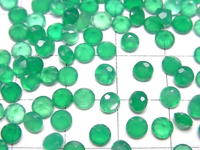 【動画】宝石質グリーンオニキスAAA ルース ラウンドファセットカット4×4mm 10粒 サムネイル2