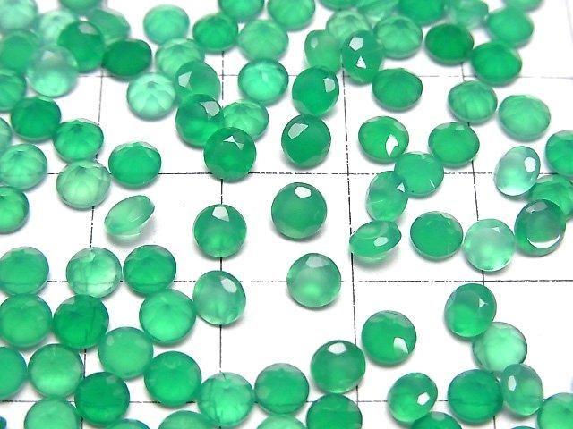 【動画】宝石質グリーンオニキスAAA ルース ラウンドファセットカット4×4mm 10粒 サムネイル3