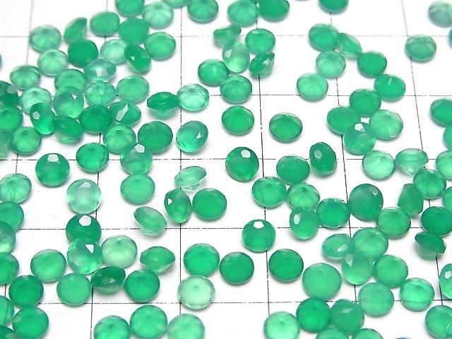 【動画】宝石質グリーンオニキスAAA ルース ラウンドファセットカット4×4mm 10粒 サムネイル4