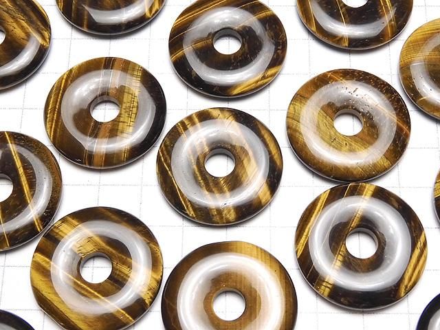 イエロータイガーアイAA++ コイン(ドーナツ)30×30mm 2枚 サムネイル3