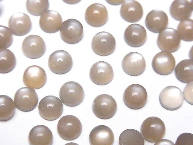 ブラウン~グレームーンストーンAAA ラウンド カボション5×5mm 10個の画像