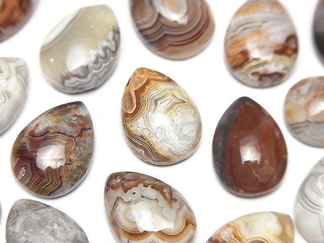 【動画】ラグナレースアゲート ペアシェイプ カボション18×13mm 2個の画像