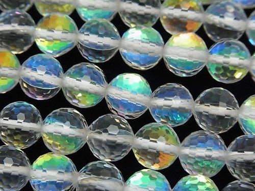 【素晴らしい輝き】ルナフラッシュ 128面ラウンドカット10mm 半連/1連(約36cm)の画像