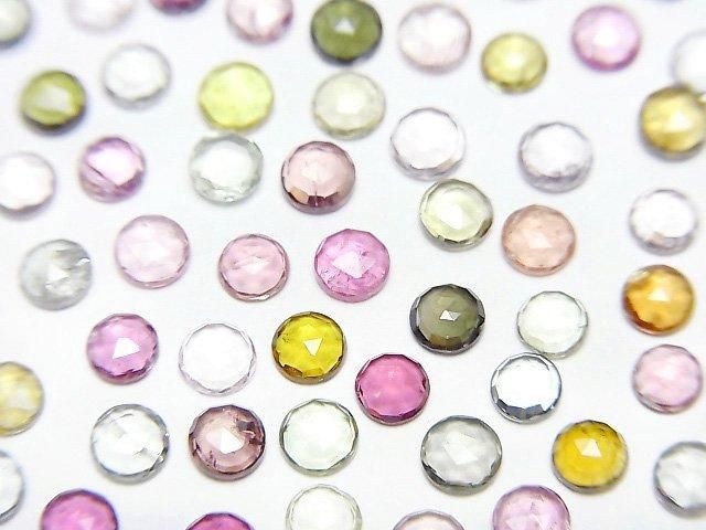 トルマリン （マルチカラー） ラウンド ローズカット3×3mm 10粒780円