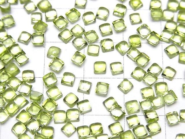 【動画】宝石質ペリドットAAA スクエア カボション3×3mm 10個 サムネイル4
