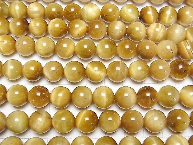 【動画】ゴールデンタイガーアイAAA ラウンド12mm 1/4連~1連(約34cm) サムネイル3