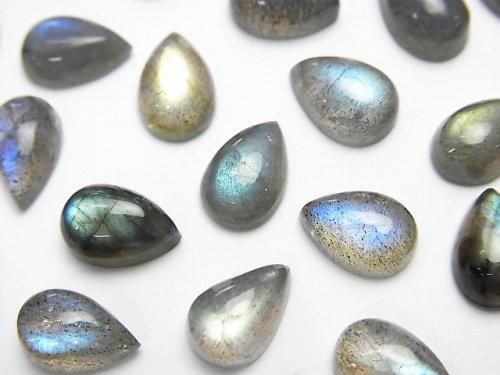 ラブラドライトAA++ ペアシェイプ カボション9×6mm 5個の画像