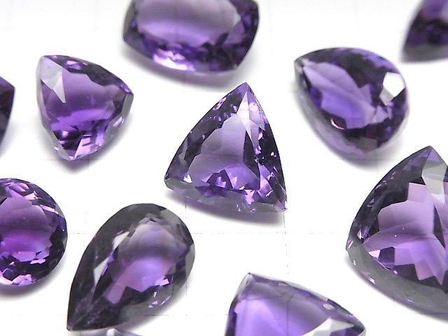 【動画】宝石質アメジストAAA ルース ミックスシェイプ ファセットカット 2粒 サムネイル2