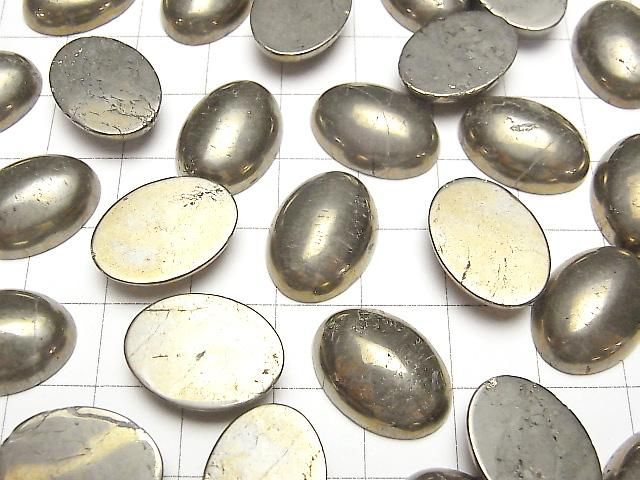 【動画】パイライト オーバル カボション18×13mm 2個 サムネイル3