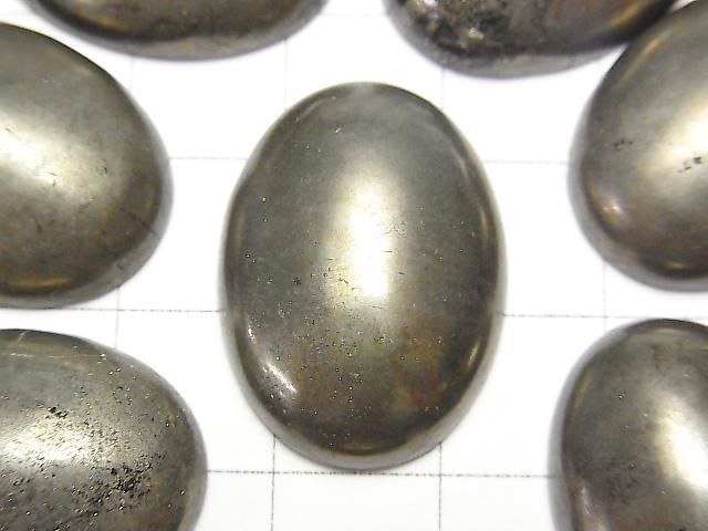 【動画】パイライト オーバル カボション25×18mm 2個 サムネイル2