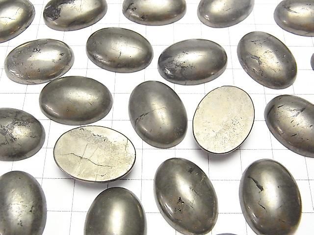 【動画】パイライト オーバル カボション25×18mm 2個 サムネイル3