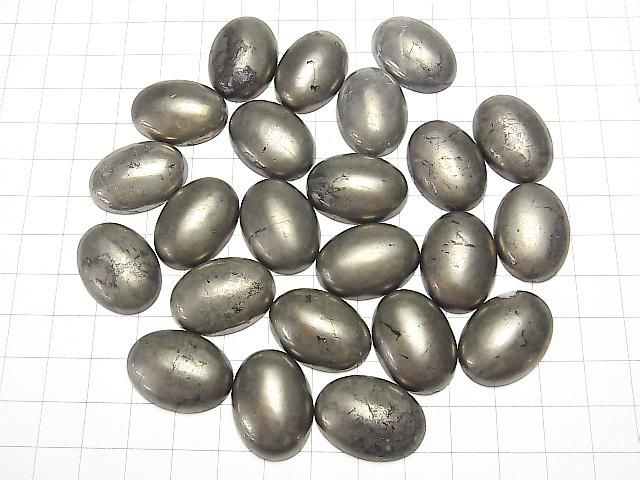 【動画】パイライト オーバル カボション25×18mm 2個 サムネイル4