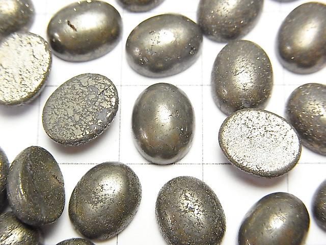【動画】パイライト オーバル カボション10×8mm 5個 サムネイル2