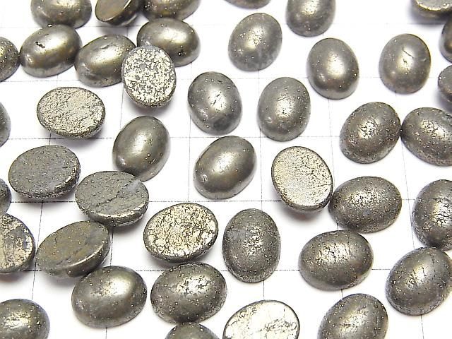 【動画】パイライト オーバル カボション10×8mm 5個 サムネイル3