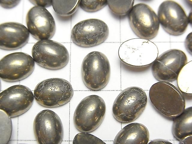 【動画】パイライト オーバル カボション8×6mm 5個 サムネイル2