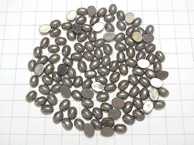 【動画】パイライト オーバル カボション8×6mm 5個 サムネイル4