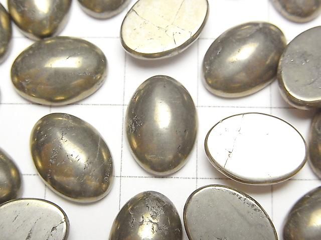 【動画】パイライト オーバル カボション14×10mm 3個 サムネイル2