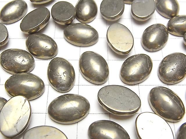 【動画】パイライト オーバル カボション14×10mm 3個 サムネイル3