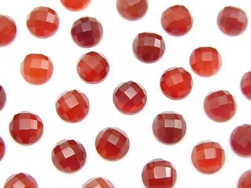 レッドアゲート ラウンド カボションカット6×6mm 5個の画像