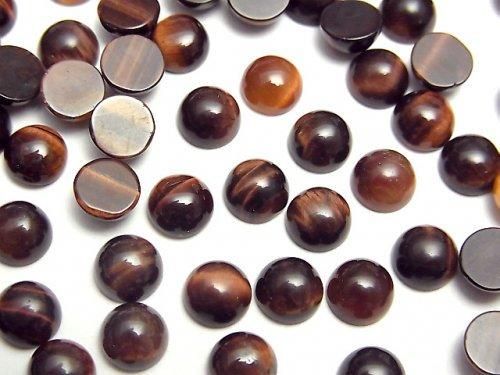 レッドタイガーアイAA++ ラウンド カボション6×6mm 4個の画像