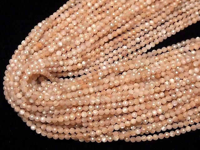 【動画】【素晴らしい輝き】オレンジムーンストーンAA++ ラウンドカット3mm 1連(約37cm) サムネイル4