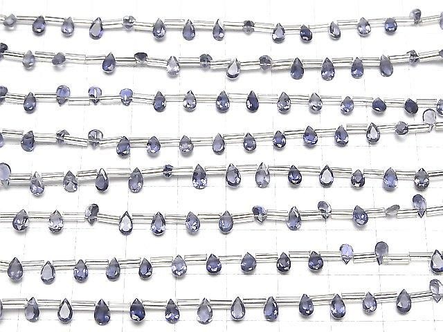 【動画】宝石質アイオライトAAA ペアシェイプ ファセットカット5×3mm 1連(18粒) サムネイル4