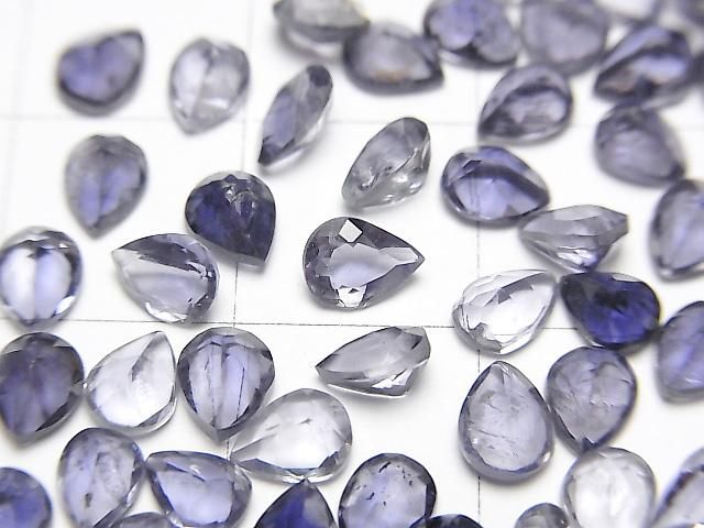 【動画】宝石質アイオライトAAA ルース ペアシェイプファセットカット5×4mm 5粒 サムネイル2