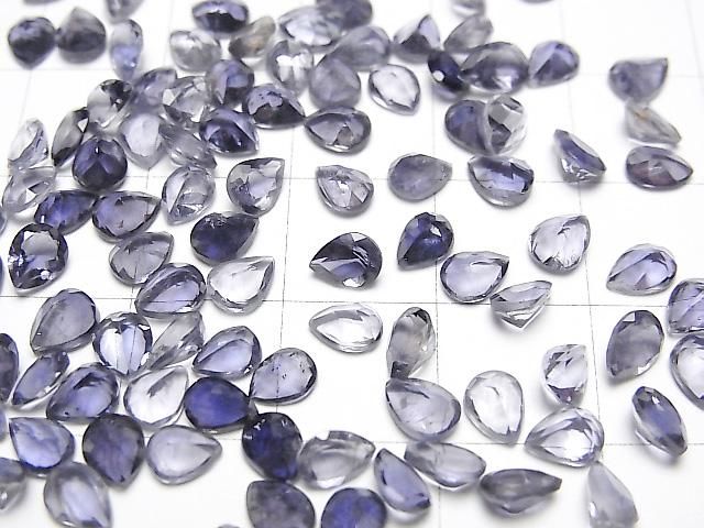 【動画】宝石質アイオライトAAA ルース ペアシェイプファセットカット5×4mm 5粒 サムネイル3